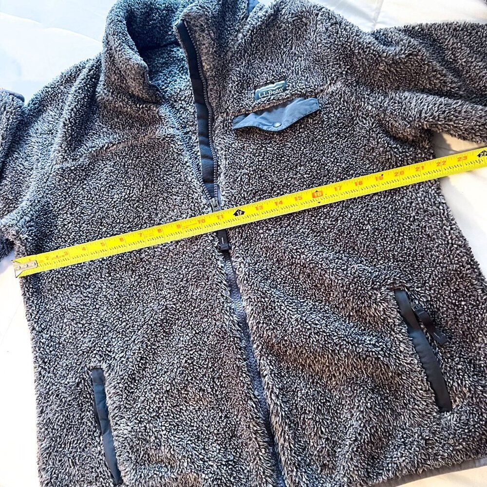 L.L.Bean Hi-Pile Fleece Jacket Gray Grey Large - Picture 10 of 14